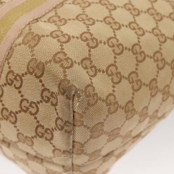 GUCCI GG Canvas Sherry Line Hand Bag Beige Gold - Picture 13 of 16